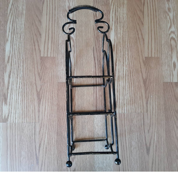 VINTAGE METAL SHABBY CHIC WINE RACK - Picture 5 of 7